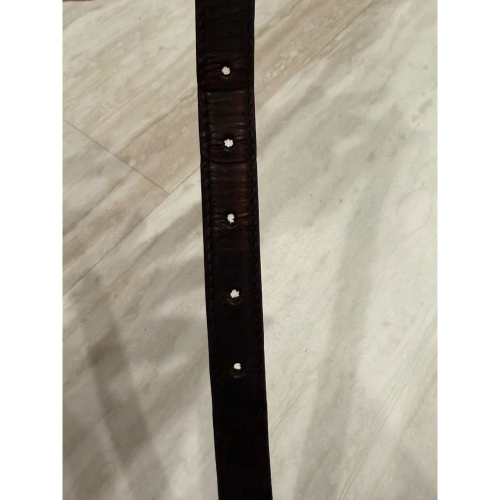 Vintage 90s John Rich and Bros. Woolrich Dark Brown Braided Leather Western Belt